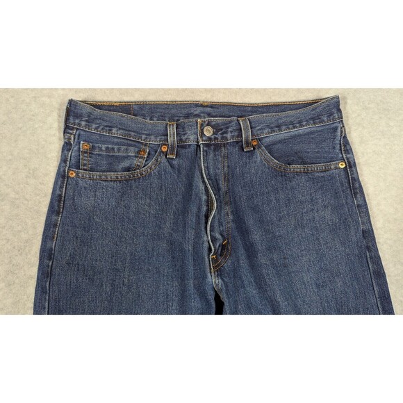 Levis Men Jeans 36x26 505 Straight Regular Fit Medium Wash Denim Zip Fly - Picture 2 of 14